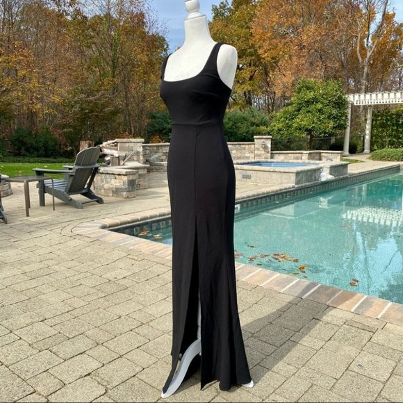 NWT BHLDN Adena Square-Neck Maxi Dress Black - Picture 8 of 9